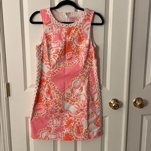 Shift dress size 4 with pink/orange pattern